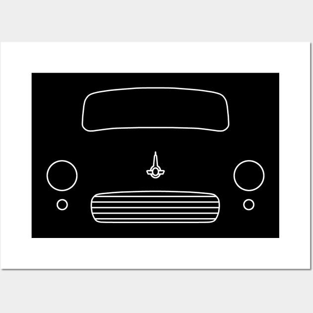 Morris Minor classic car outline (white) Wall Art by soitwouldseem